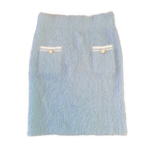 NWT FASHIONNOVA FUZZY SKIRT WITH PEARL BUTTON POCKETS SZ.S